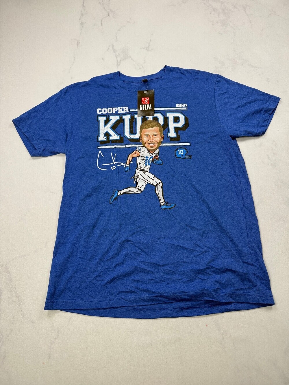 NFLPA Cooper Kupp Graphic Tee Blue Current Street Style - Mens L